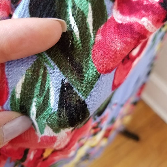 Floral Blue Dress, SIZE S, Open In the front. - Picture 15 of 16